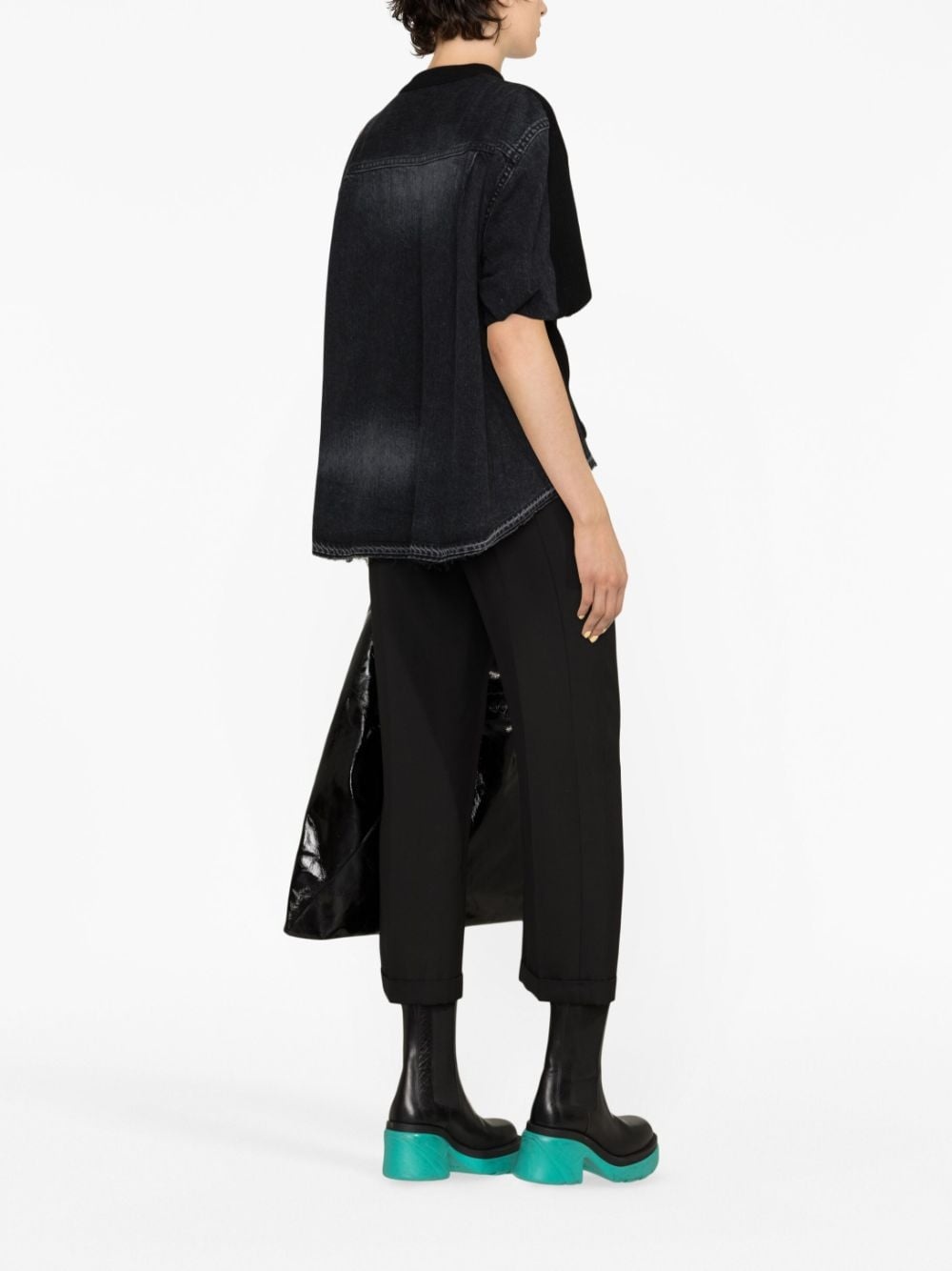 asymmetric-hem ribbed-knit T-shirt - 4