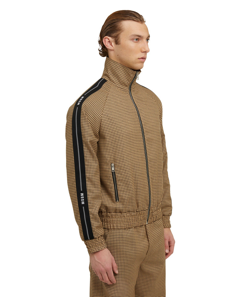 Wool bomber jacket with "Micro Check Wool" pattern 4