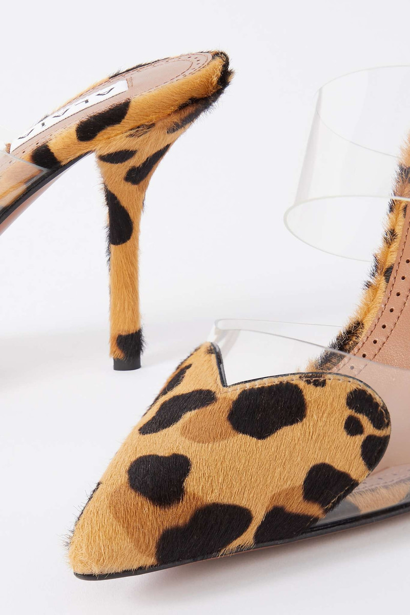 Coeur leopard-print calf hair and PU pumps 4