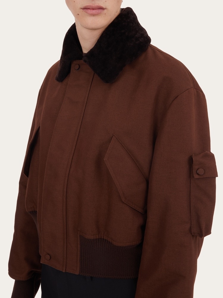 BLOUSON WITH SHEARLING NECK - 3