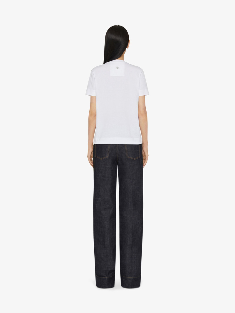 SLIM FIT T-SHIRT IN COTTON WITH CRYSTALS SNAKE 3