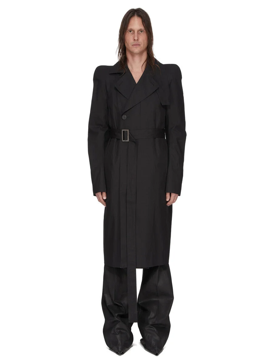 button-fastening trench coat - 1