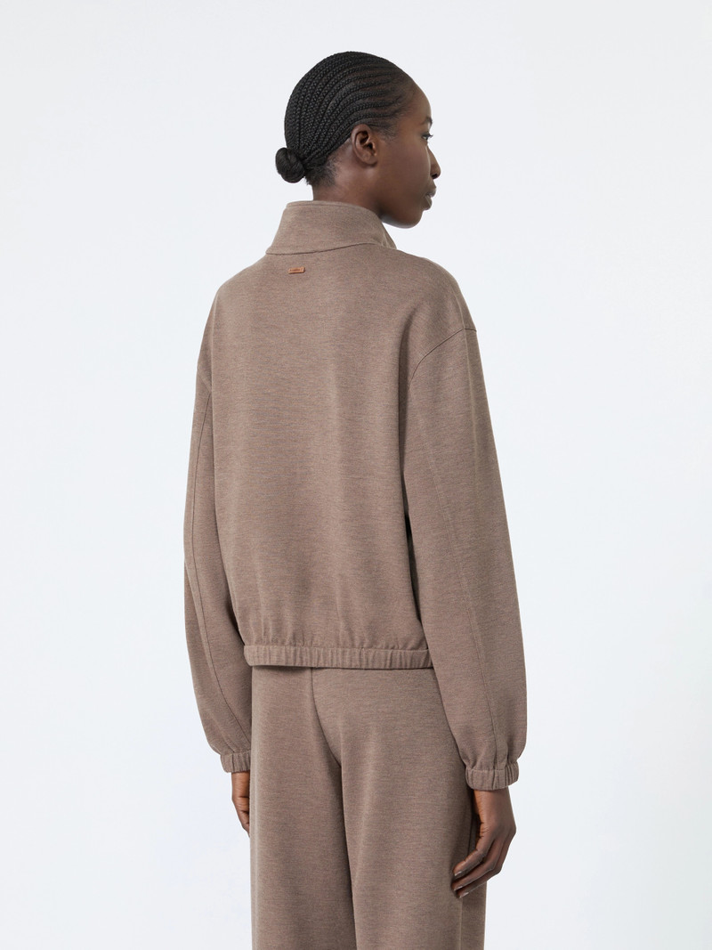 ESPLOSO Silk-blend jersey sweatshirt - MUD 4