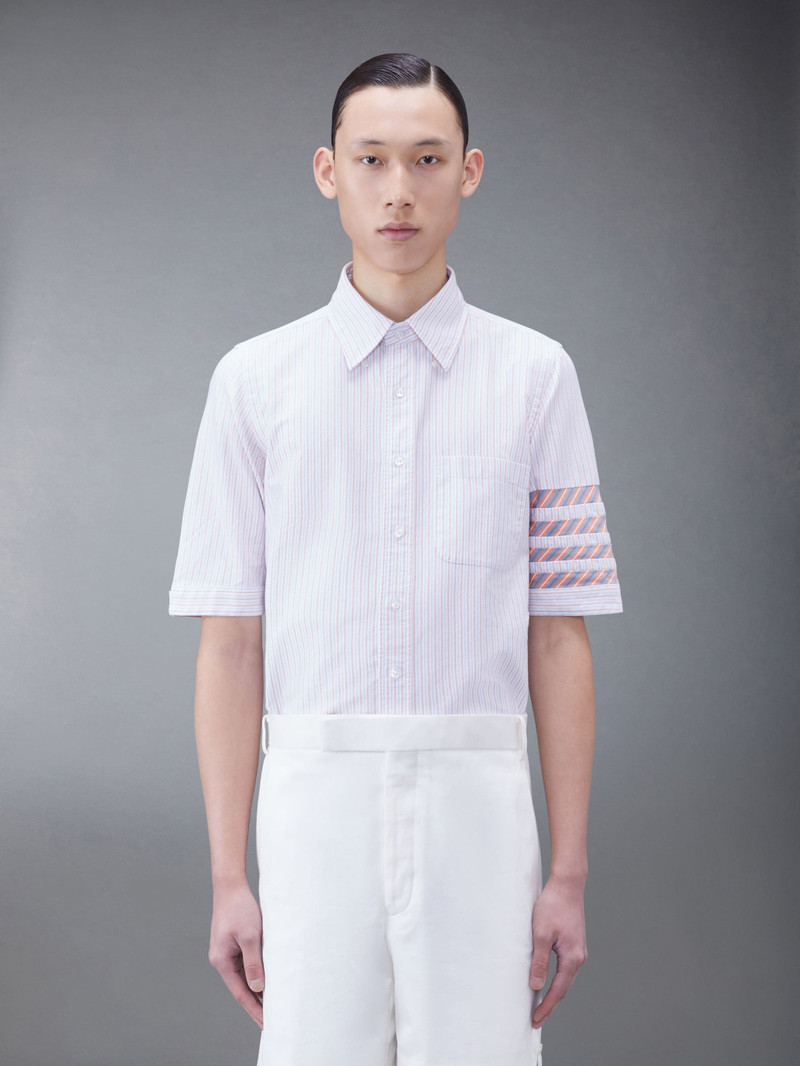 Stripe Oxford 4-Bar Short Sleeve Shirt 1