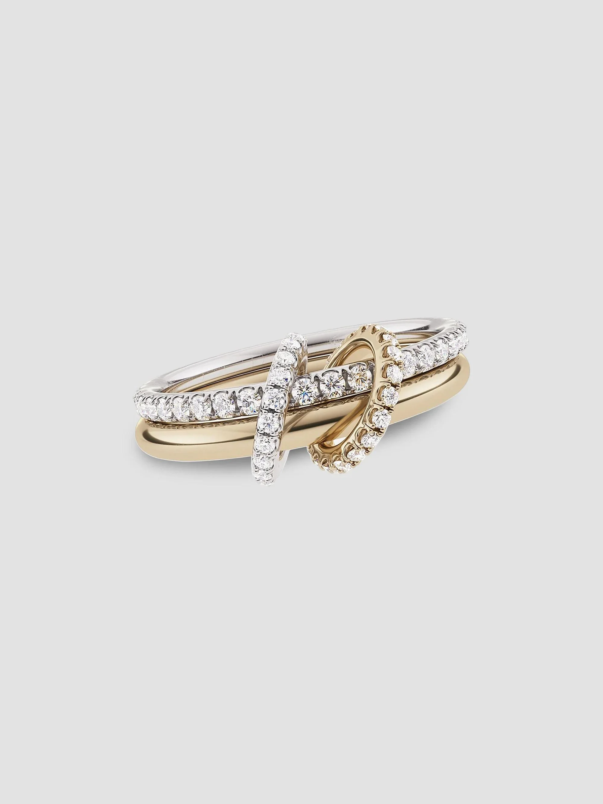 Women's Core Ceres Two-Tone 18K Gold & 0.96 TCW Diamond Double-Band Ring - Yellow Gold - 1