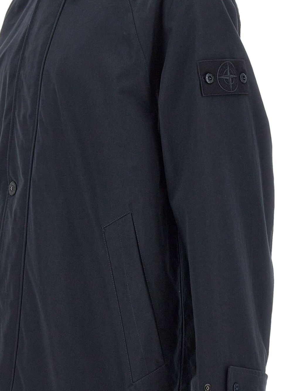 shirt-collar organic-cotton coat - 4