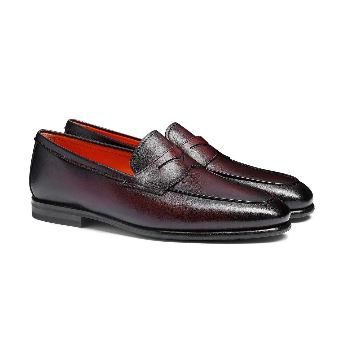 Men's burgundy leather Carlo loafer - 2