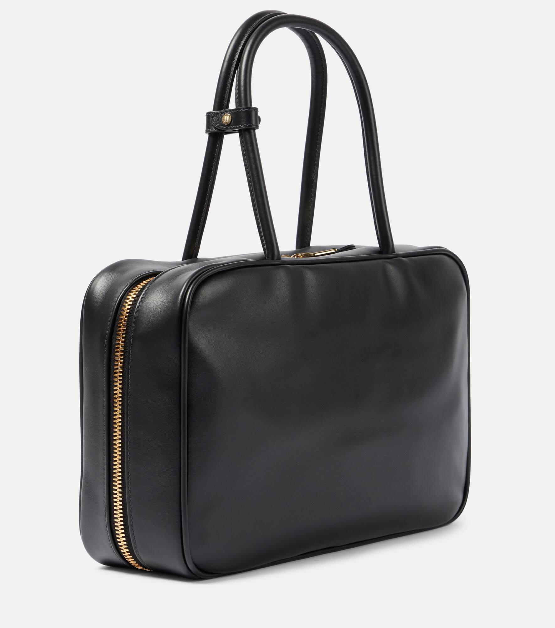 Medium leather tote bag - 4