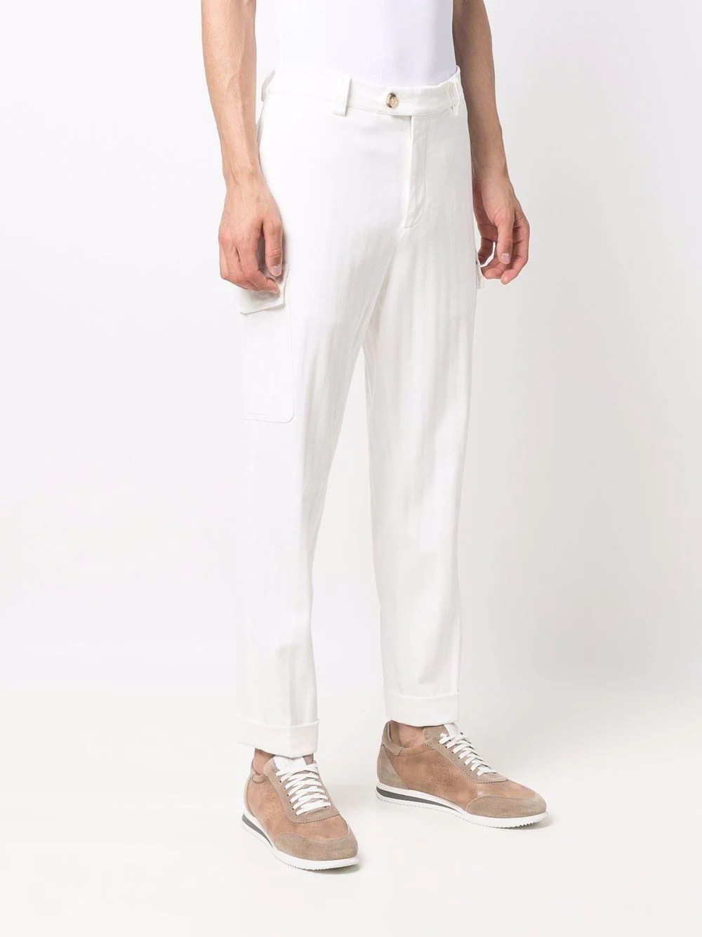 striped straight-leg cotton trousers - 3