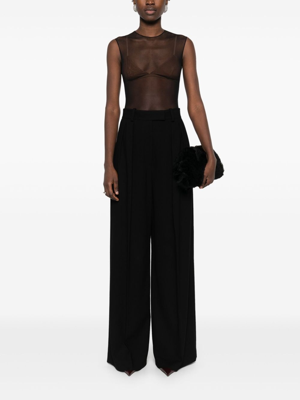crew-neck mesh bodysuit - 2