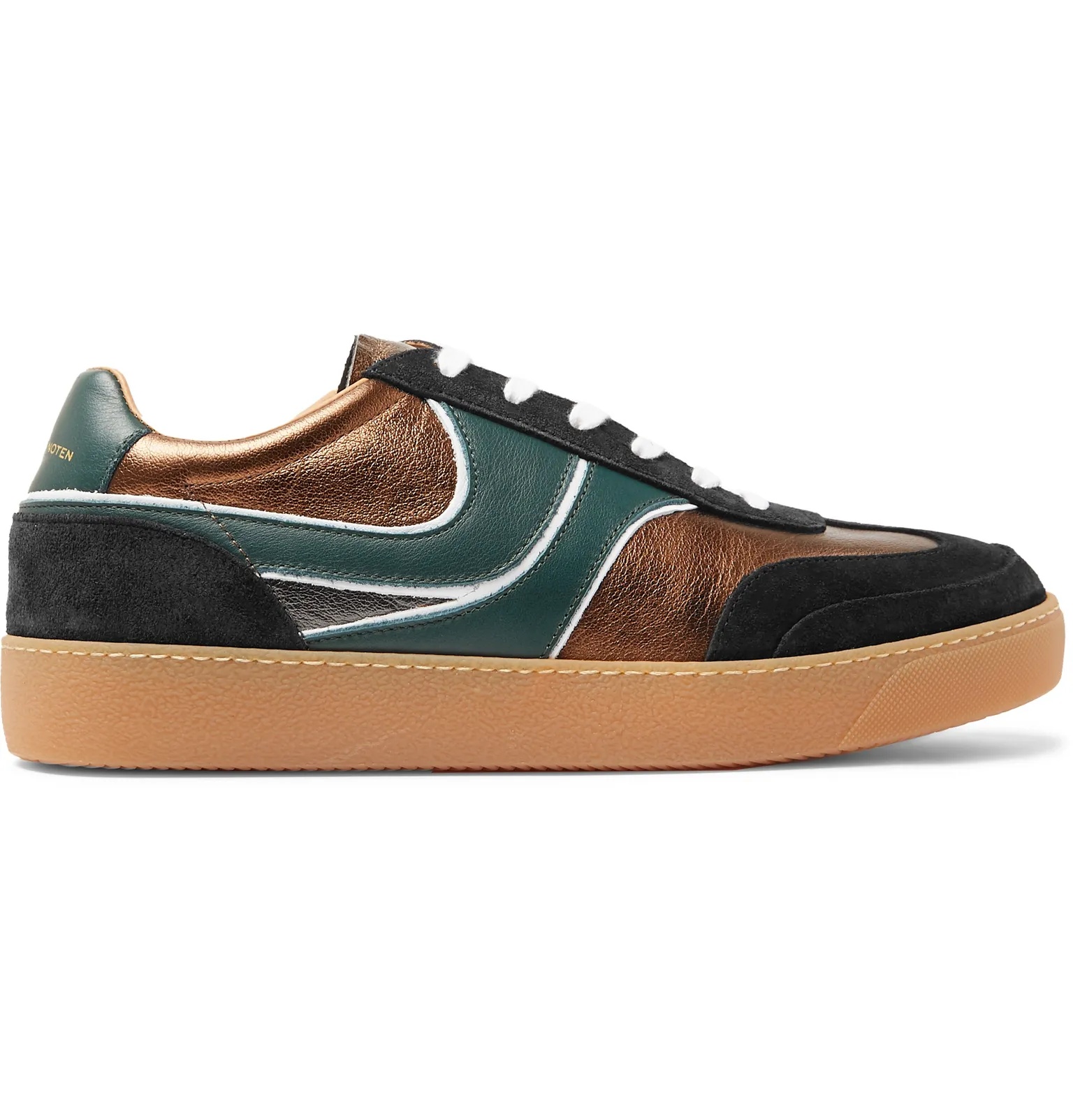 Panelled Suede and Leather Sneakers - 1