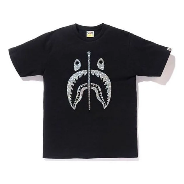 A Bathing Ape Half Zip Shark Face T-Shirt 'Black' 1G30-110-063 - 1