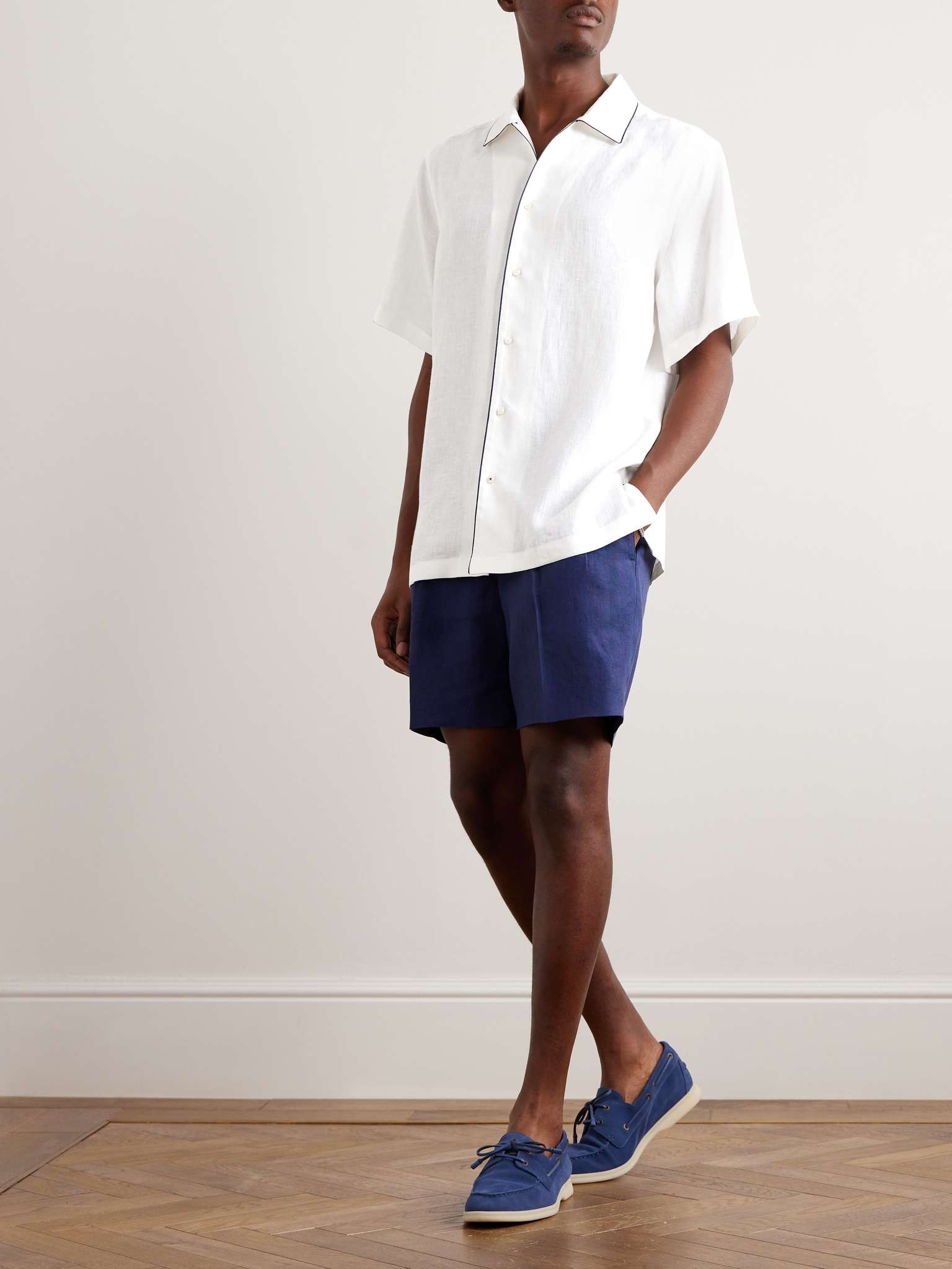 Contrast-Tipped Linen Shirt - 2