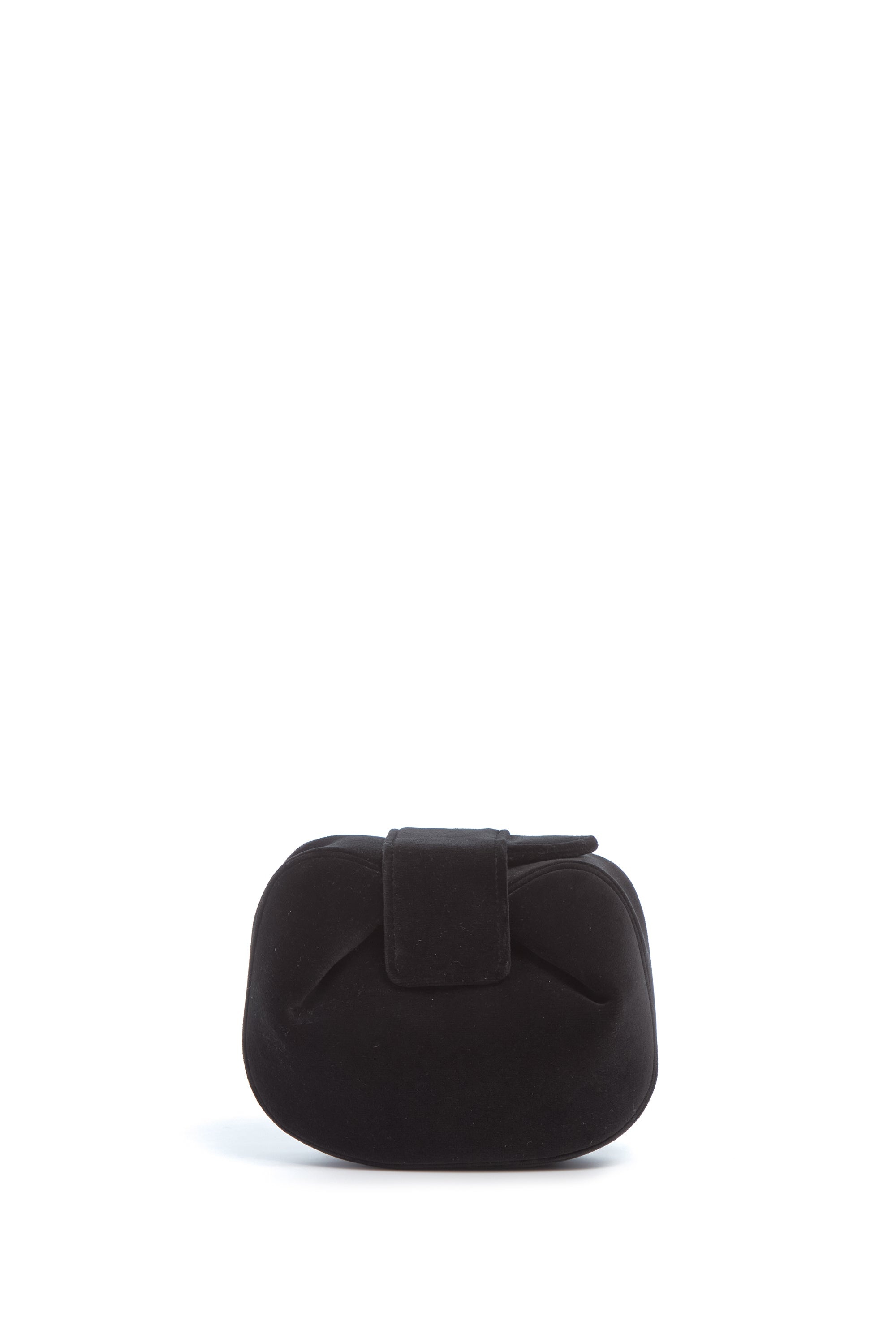 Soft Demi Clutch in Black Cotton Velvet - 2