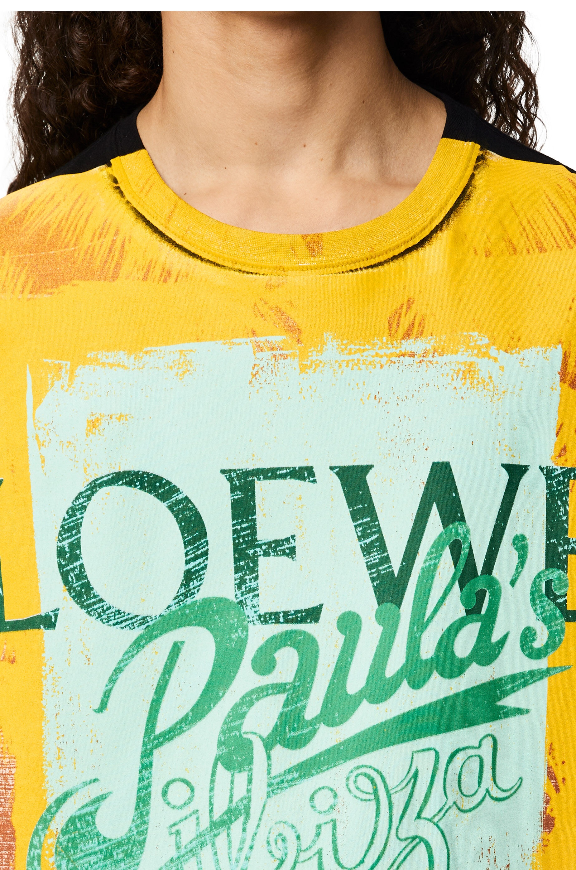 Palm print sleeveless T-shirt in cotton - 5