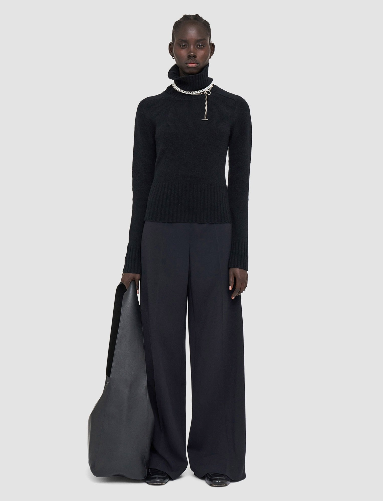 Open Cashmere High Neck Jumper - 2