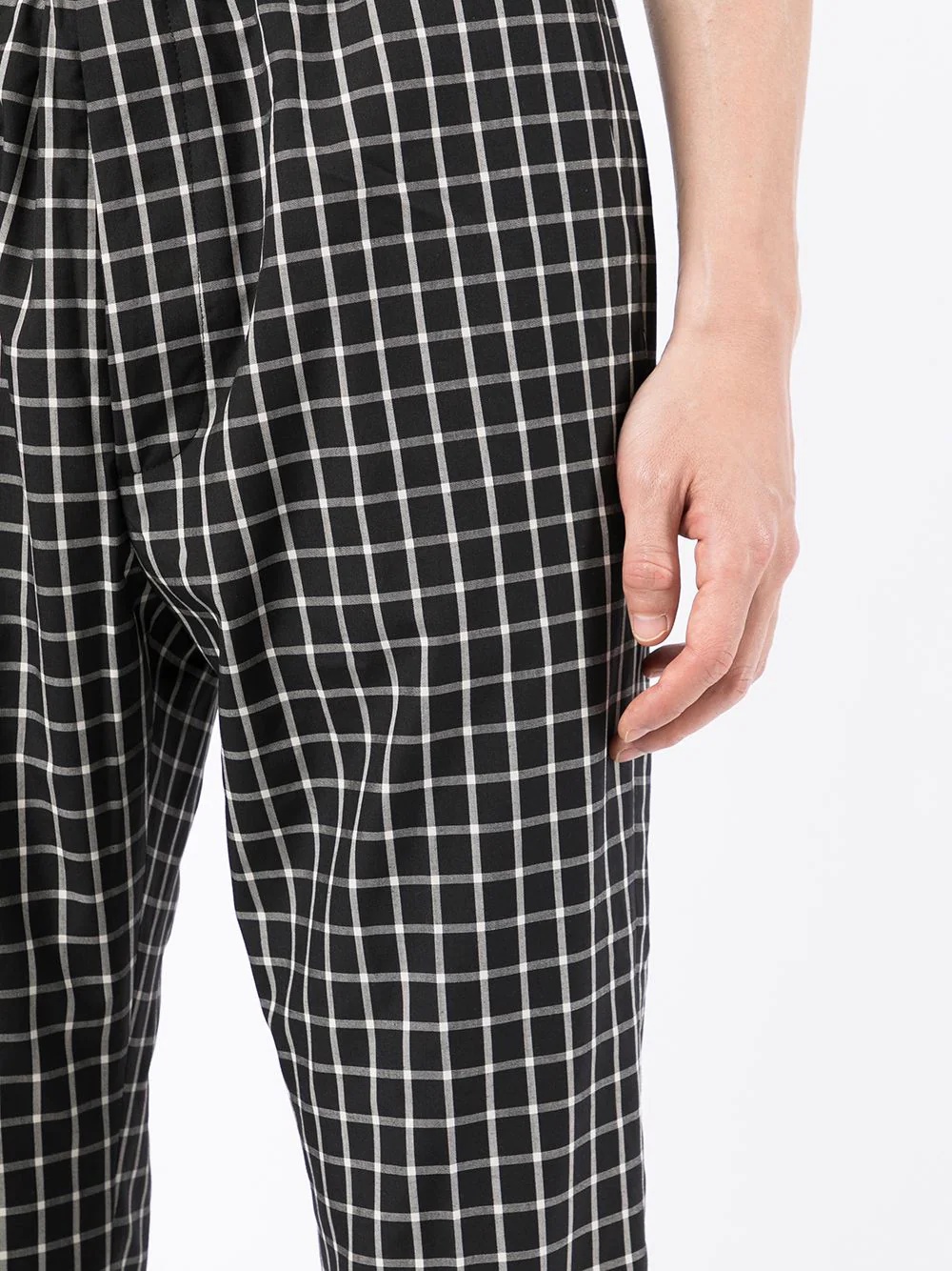 checked straight-leg pants - 5