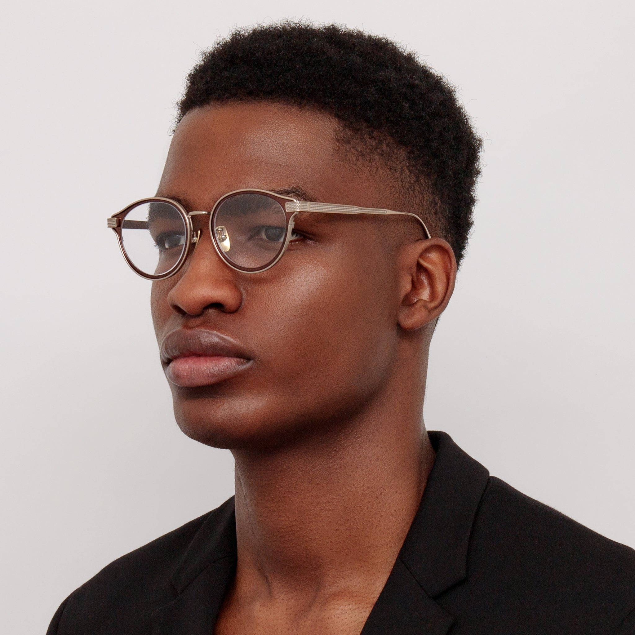 Anthony Oval Optical Frame in Metallic Brown - 6