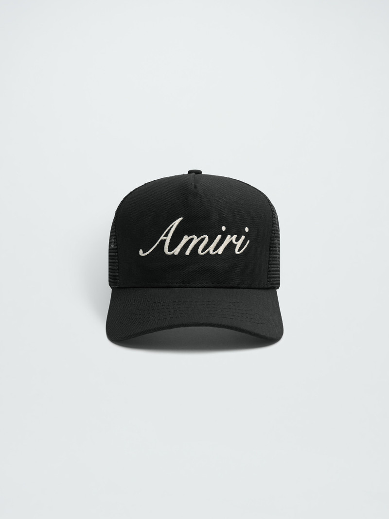 AMIRI SCRIPT TRUCKER HAT 1