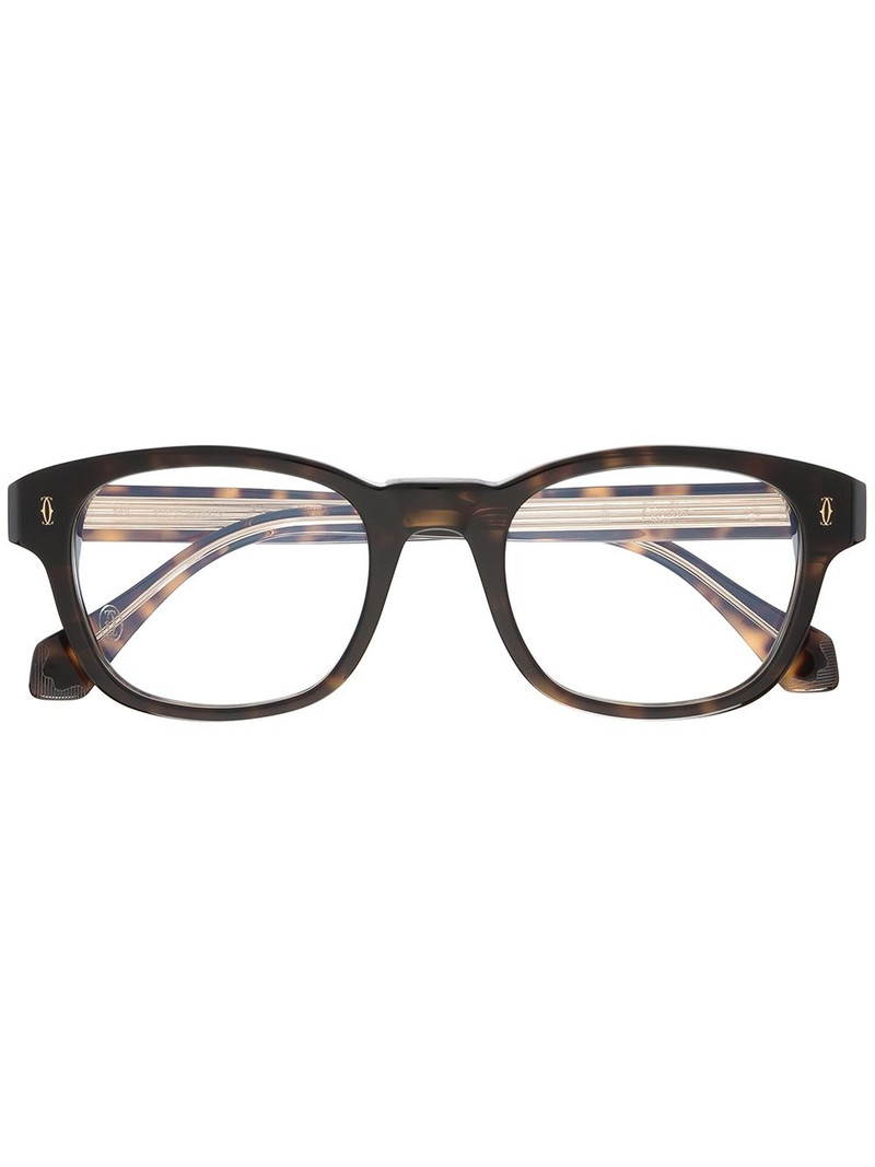 tortoiseshell effect round-frame glasses 1