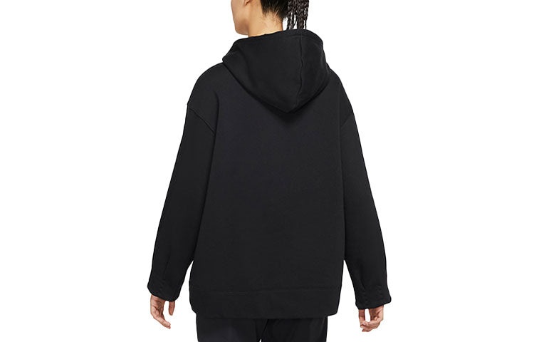 (WMNS) Nike Sportswear Loose Fleece Hoodie 'Black' DO7409-010 - 2