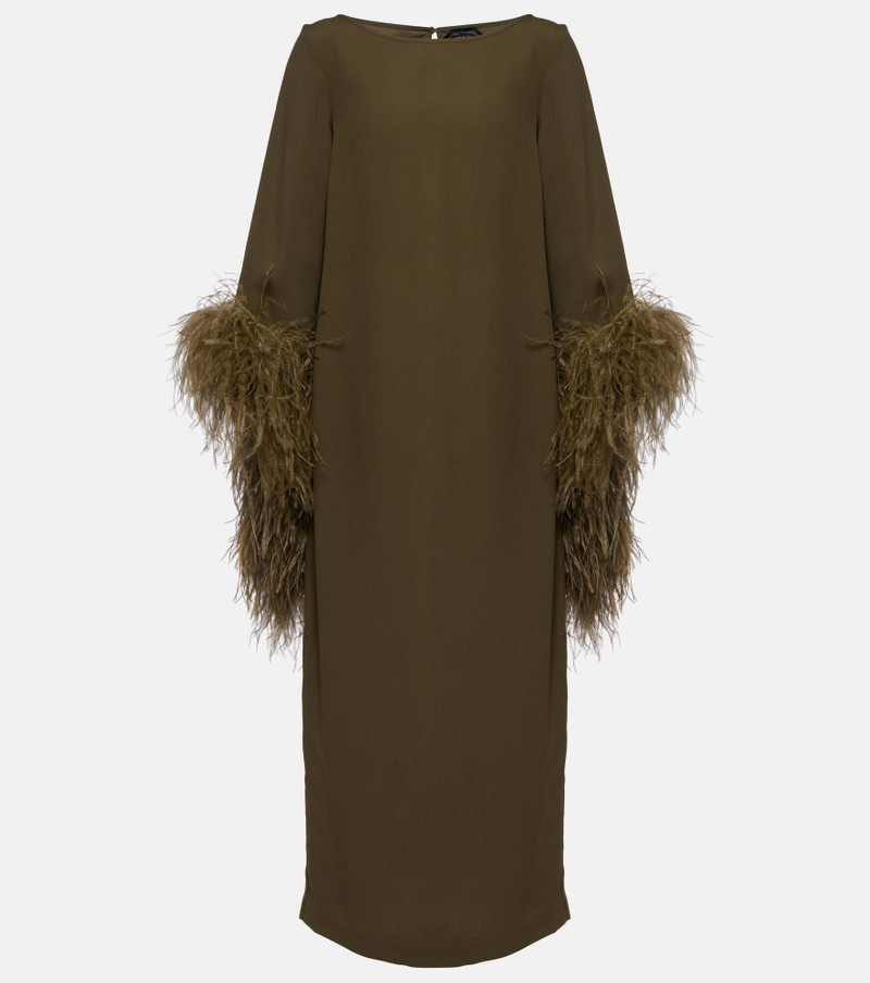 Del Lago feather-trimmed midi dress 1