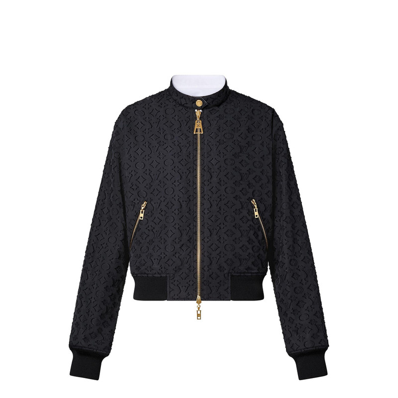 뒤집을 수 있는 Monogram 기복 Bomber 재킷 1