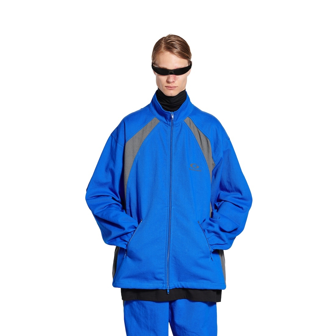 Men's Tracksuit Denim Jacket in Royal Blue - 5