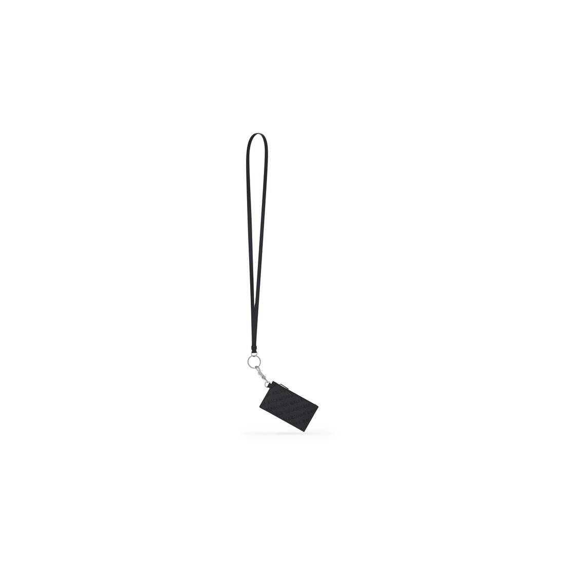 Men's Cash Card Case On Keychain in Black - 1