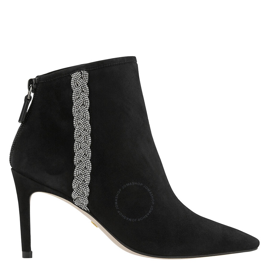 Stuart Weitzman Addison 85 Suede Bootie In Black - 1