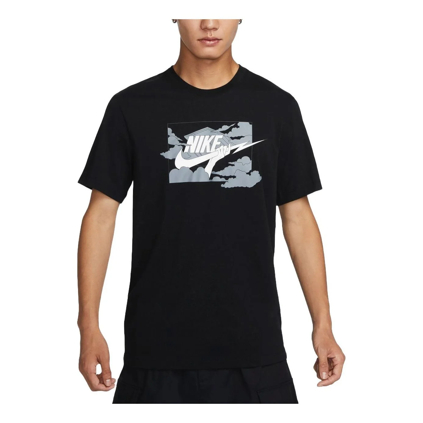 Nike Club Graphic T-Shirt Asia Sizing 'Black' FZ5420-010 - 1
