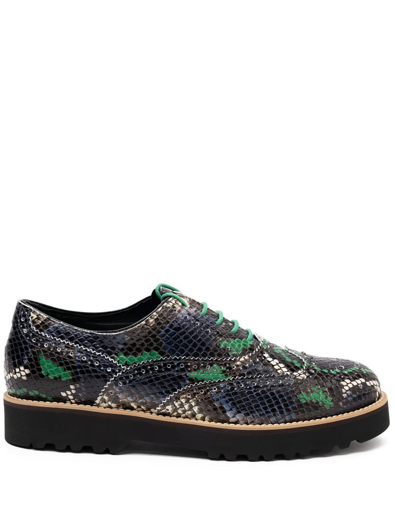snakeskin platform brogue boots 1