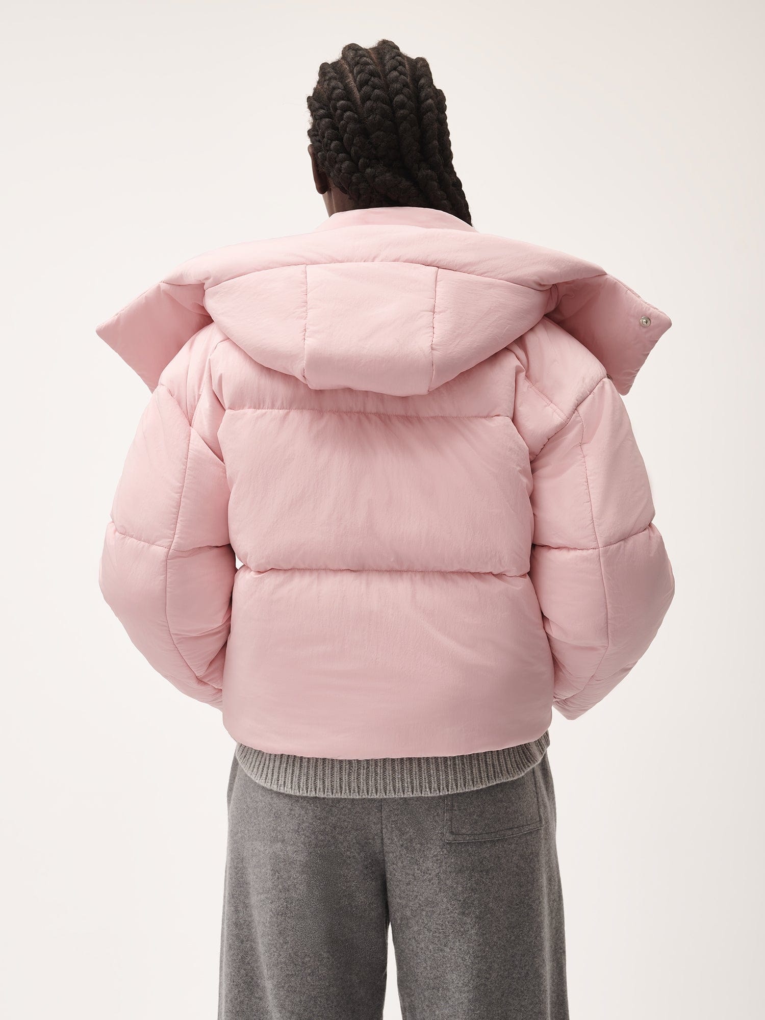 Women’s Flower-Warmth Recycled Nylon Cropped Puffer - Magnolia Pink - 3