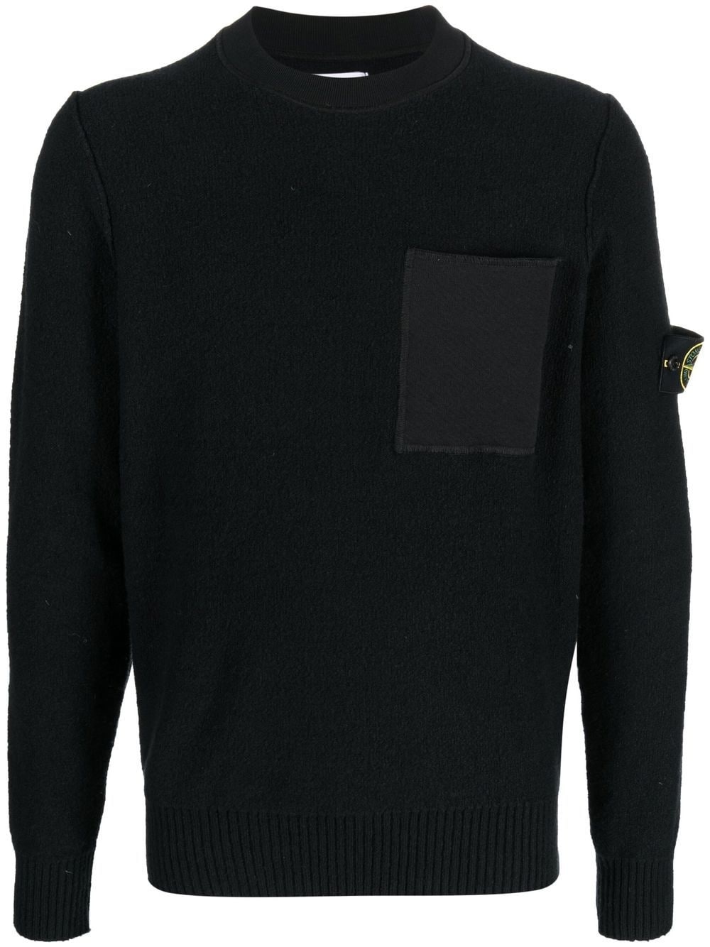 Compass-patch crew neck jumper - 1