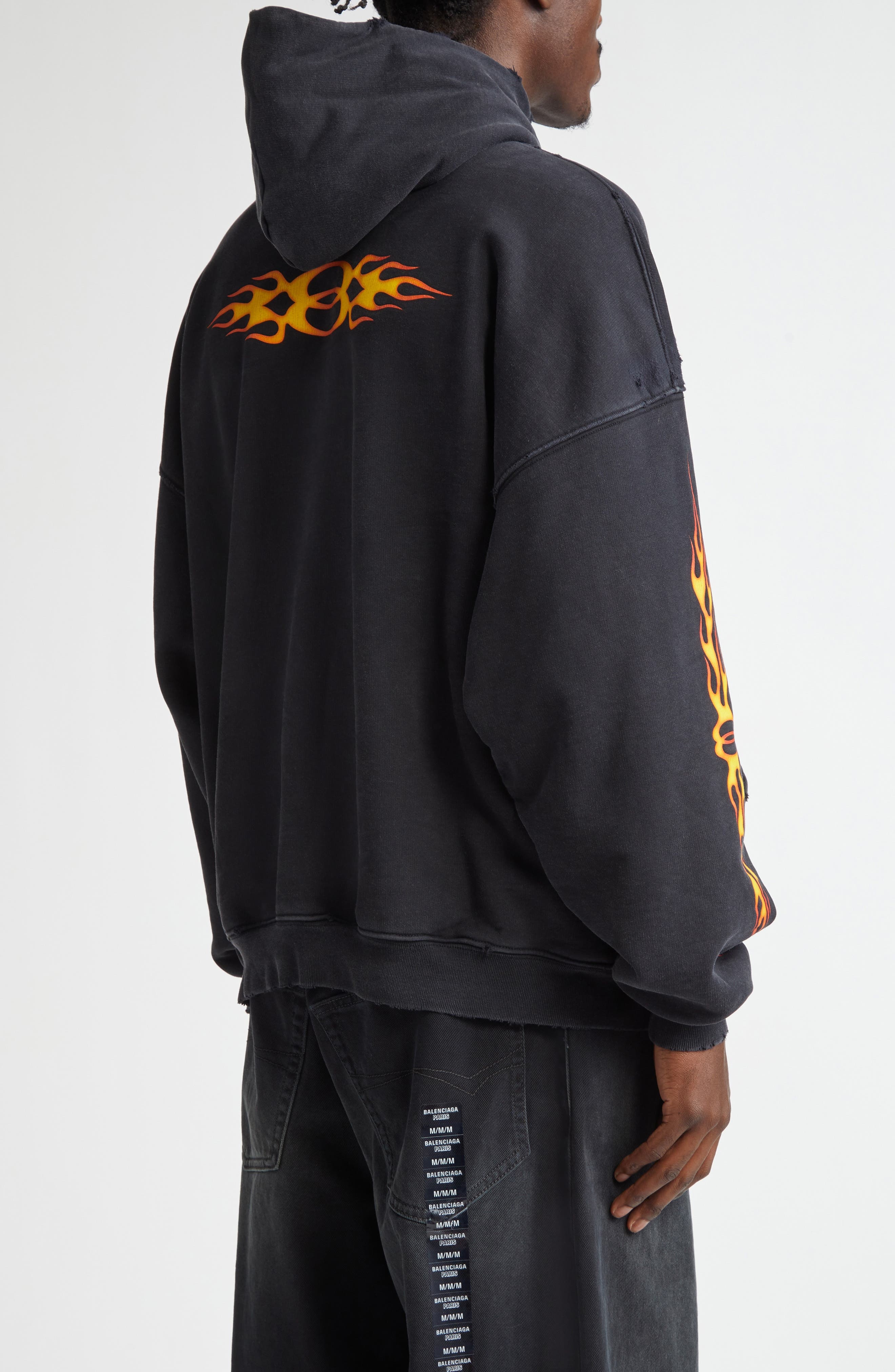 Oversize Burning Unity Cotton Hoodie - 3