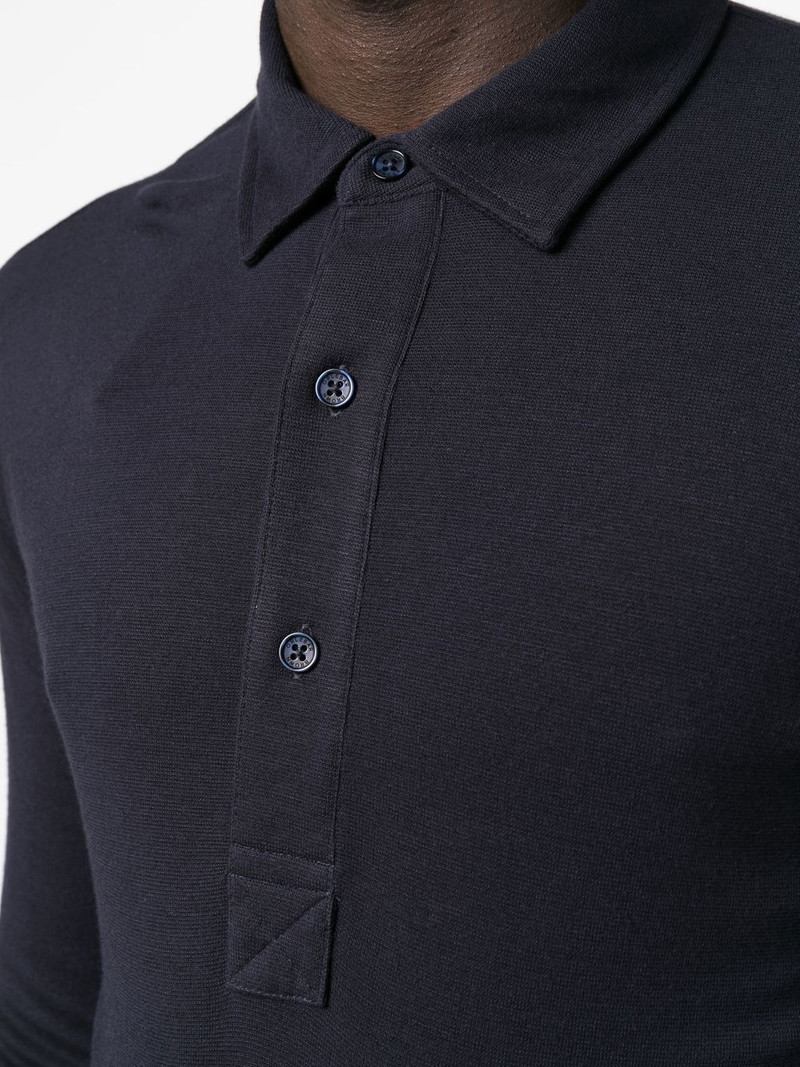 button-front long-sleeved polo shirt 5
