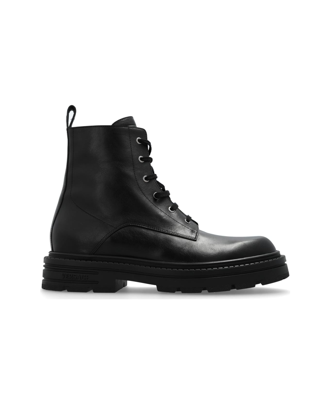 Round-toe Lace-up Ankle Boots - 1