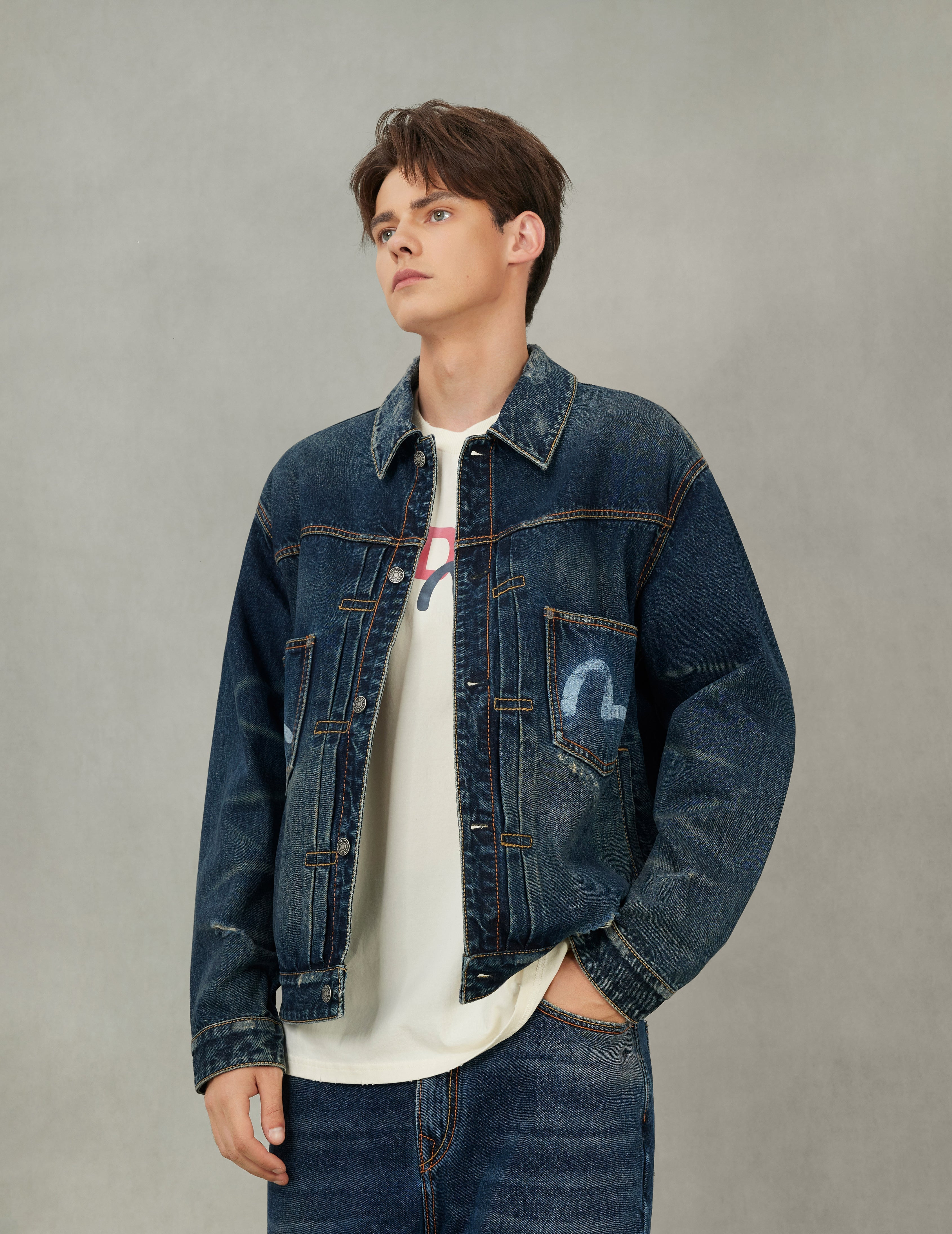 EVISU X GDC Washed Relax Fit Denim Jacket - 7
