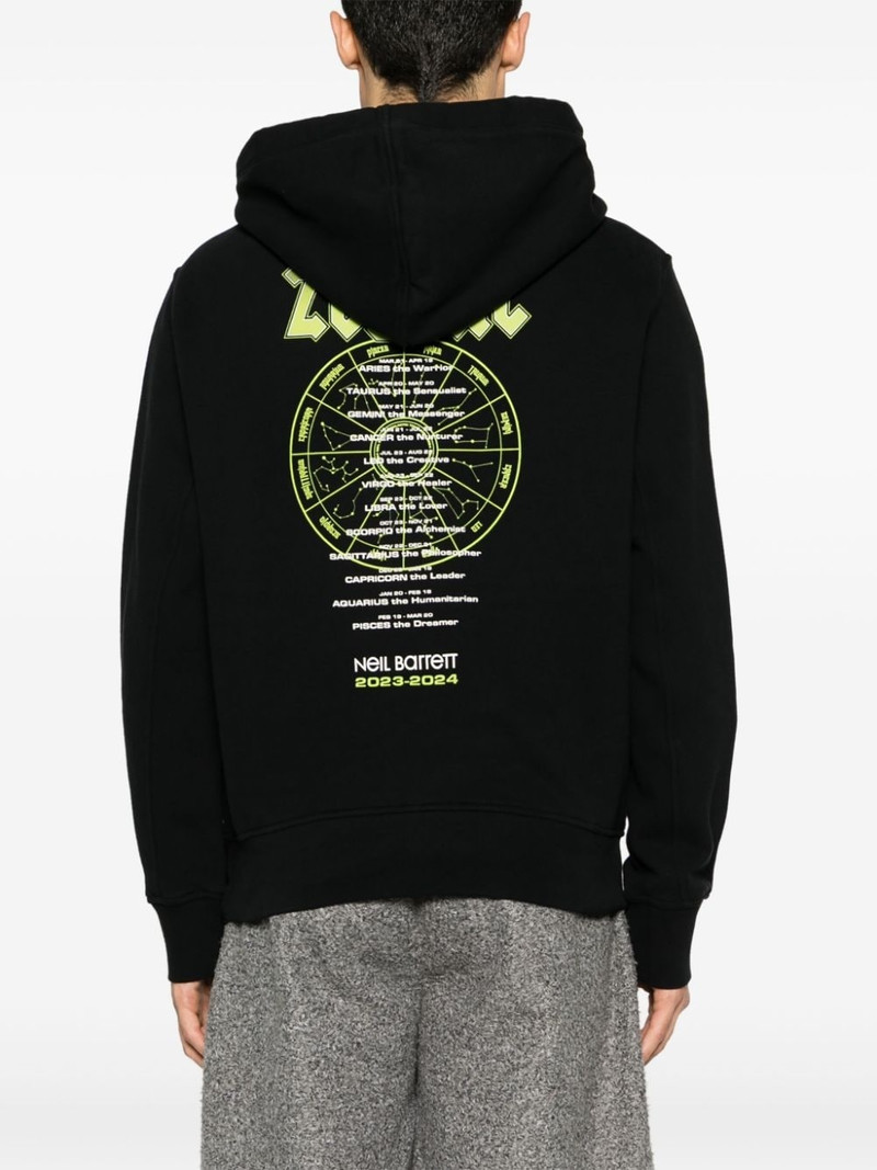 zodiac-print cotton hoodie 4
