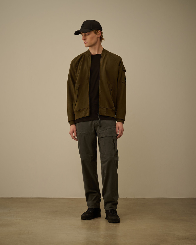 C.P. Company Brushed and Emerized Diagonal Fleece Bomber Full Zip Sweatshirt outlook