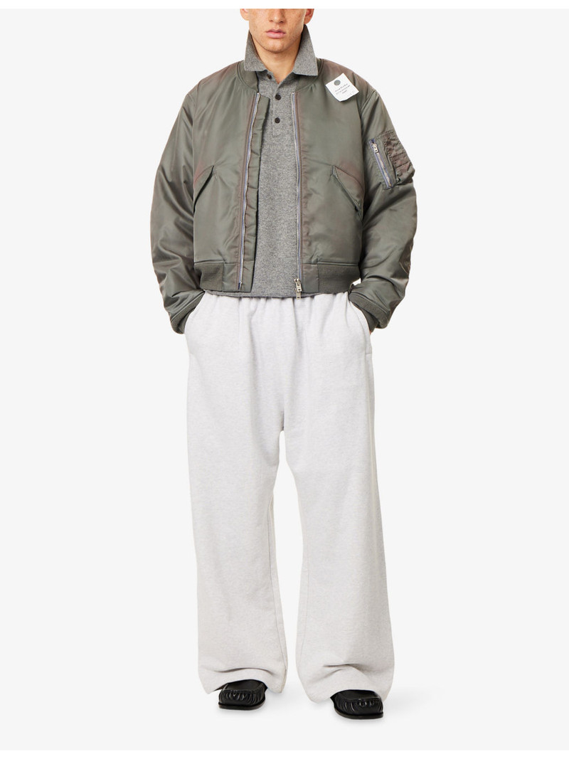 Acne Studios Brand-Embroidery Wide-Leg Cotton-Blend Jogging Bottoms outlook