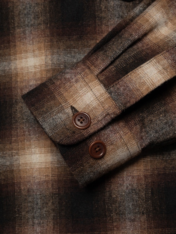 Vincent Shadow Check Shirt Brown/Beige - 6