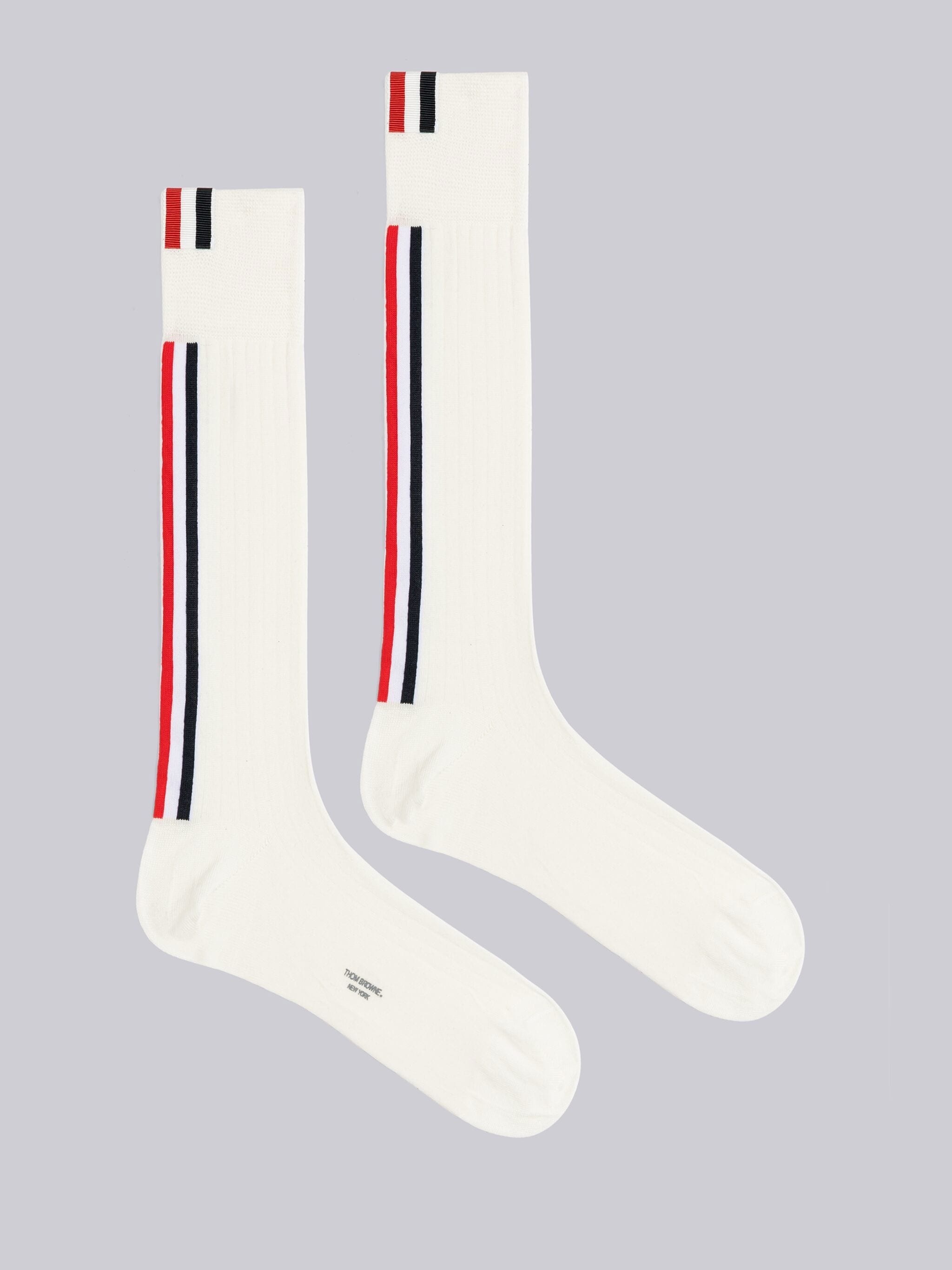 Rib Merino Stripe Over the Calf Socks - 1