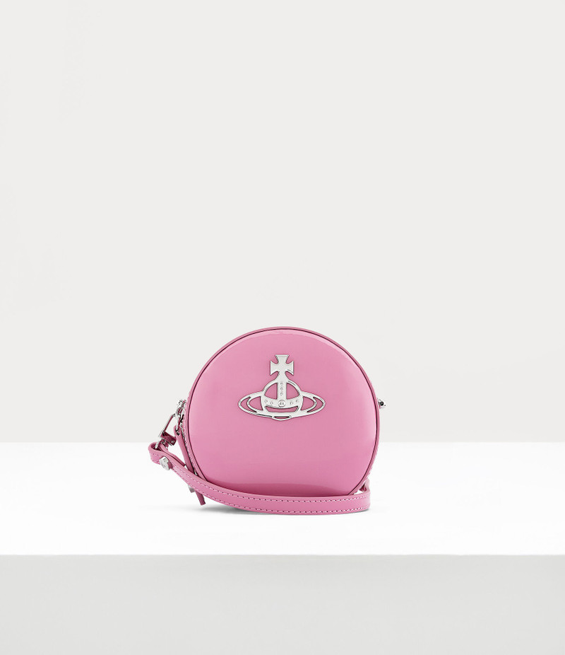 SHINY PATENT MINI ROUND CROSSBODY BAG 1