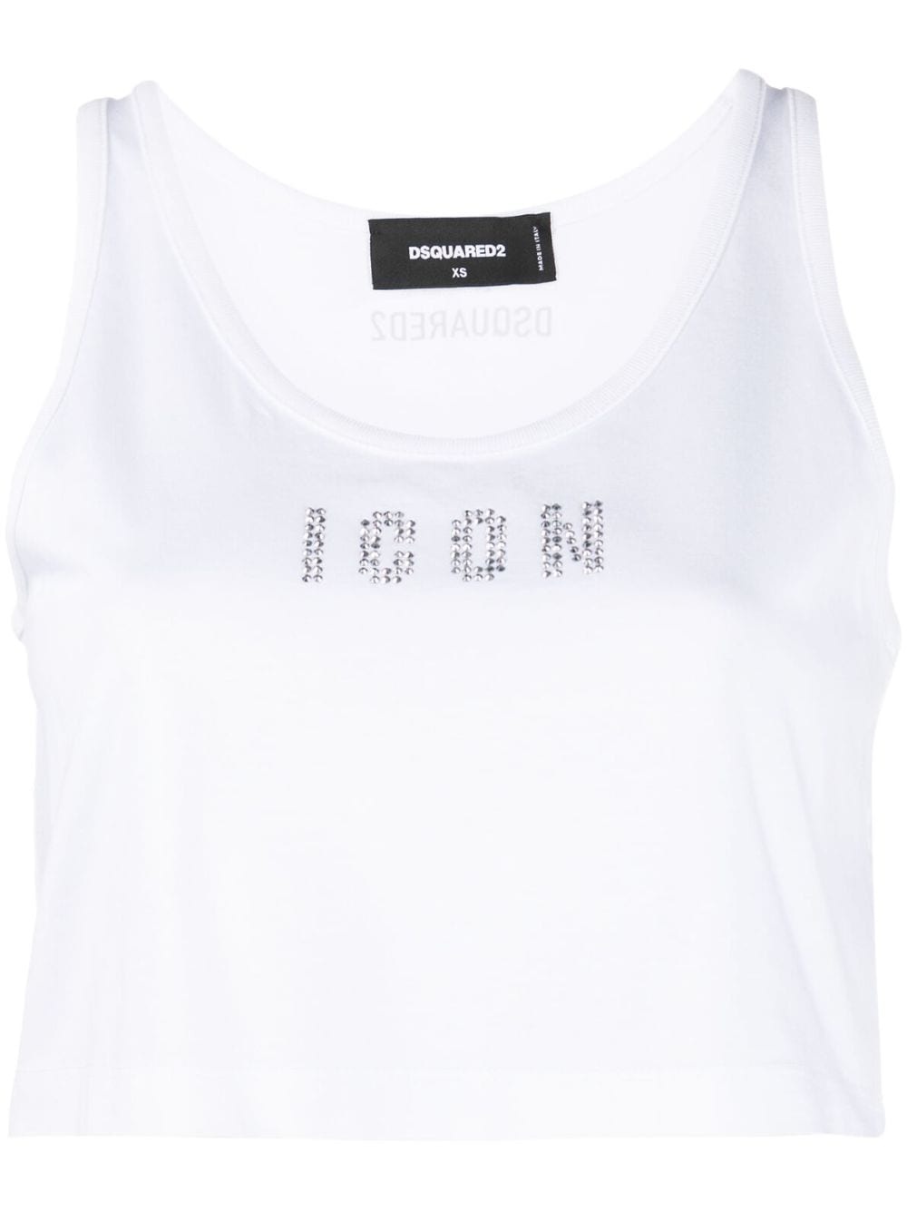 Icon embellished cotton crop top - 1