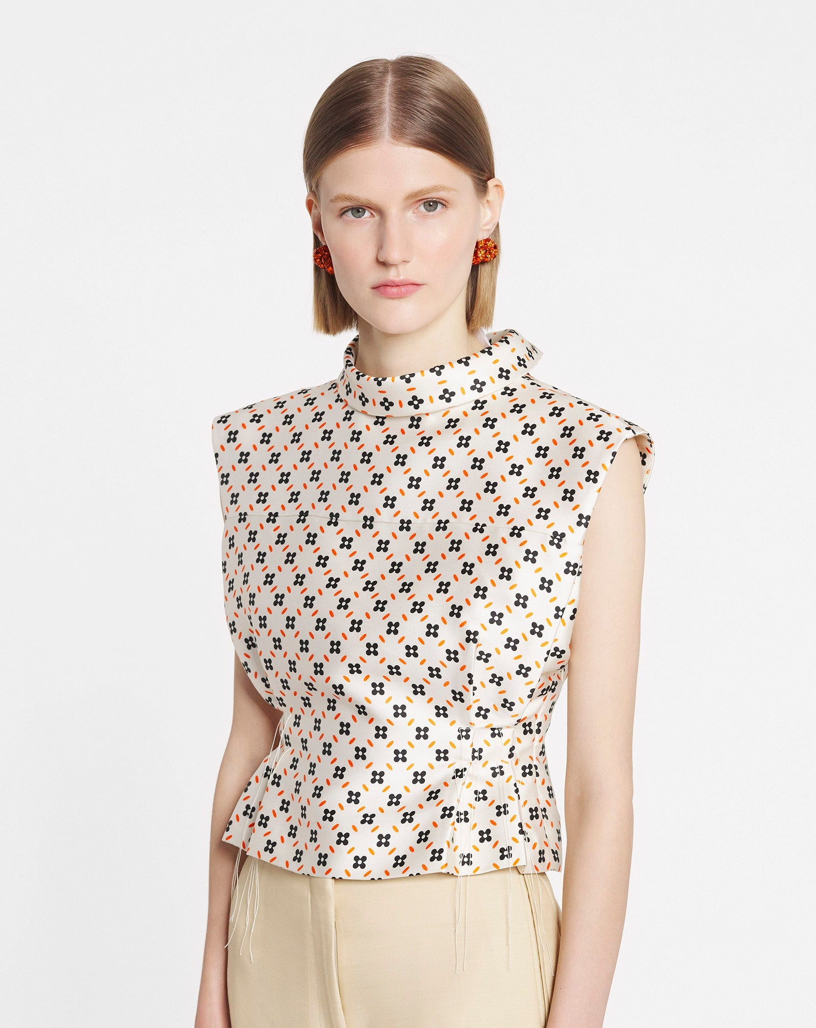 PRINTED FLORAL SLEEVELESS TOP - 3