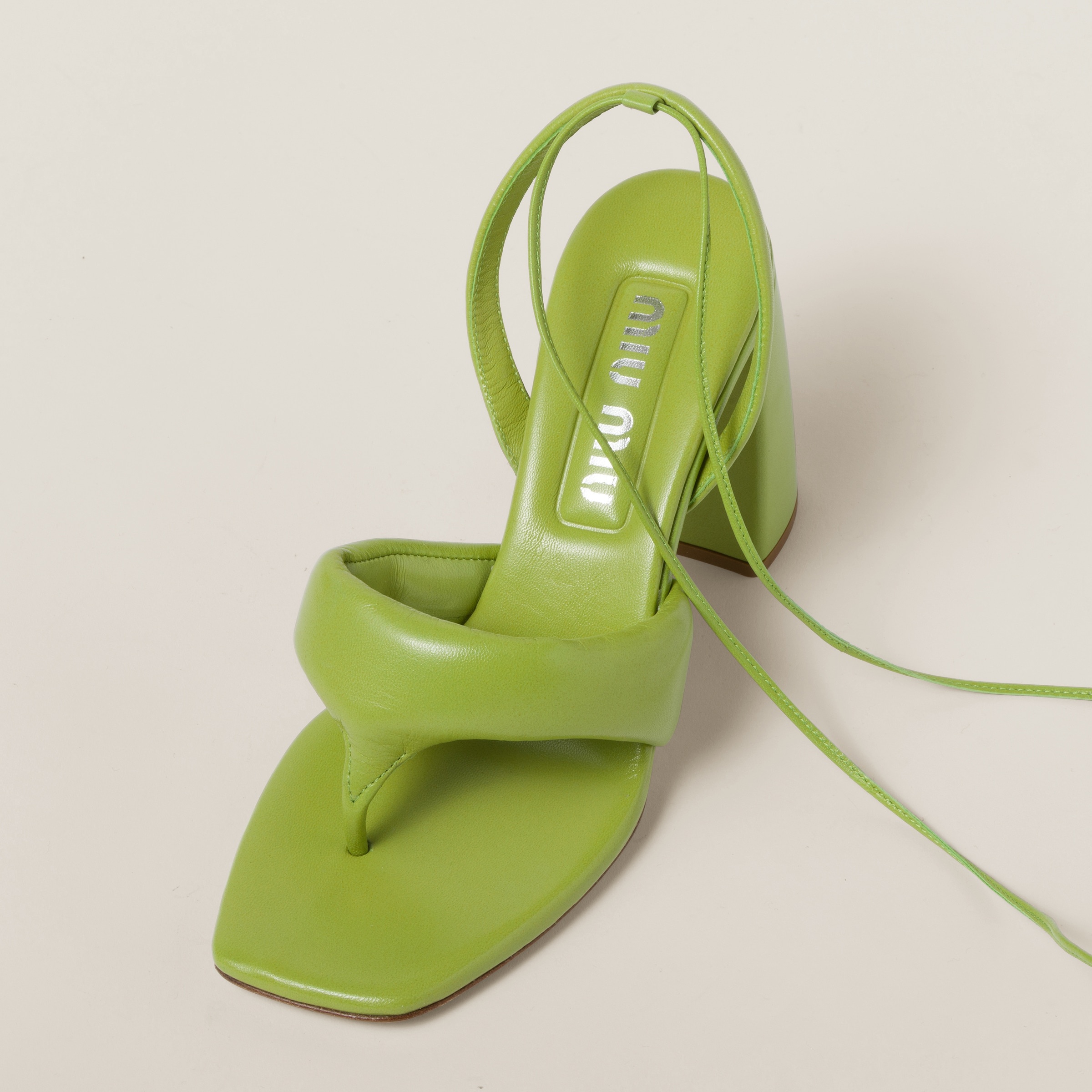 Padded leather thong sandals - 3