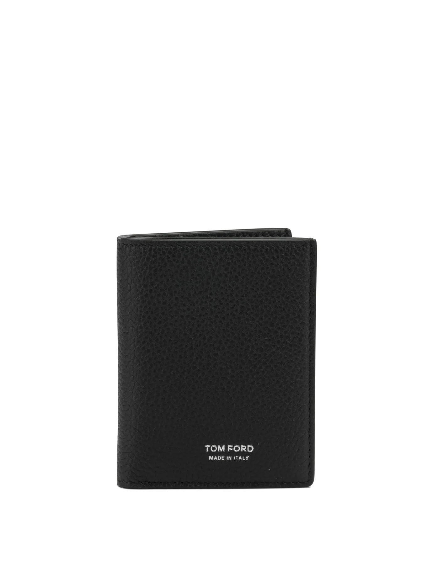 Grain Leather Folding Card Holder Wallets & Card Holders Black - 1