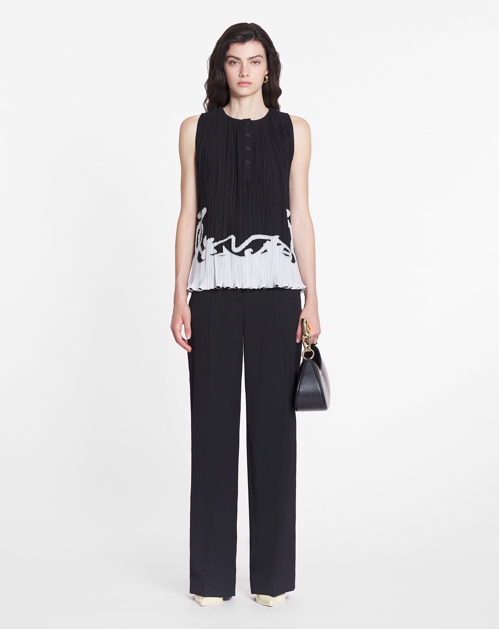 SLEEVELESS PLEATED TOP - 2