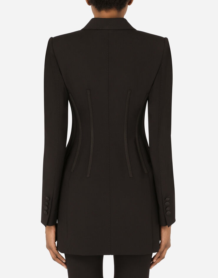 Double-breasted woolen jacket with hook-and-eye fastenings - 3